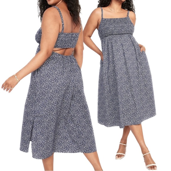 Old Navy Dresses & Skirts - SOLD ⭐️HP⭐️ OLD Navy Fit & Flare Smocked Cutout Cami Dress Size 16/18 (SP08)